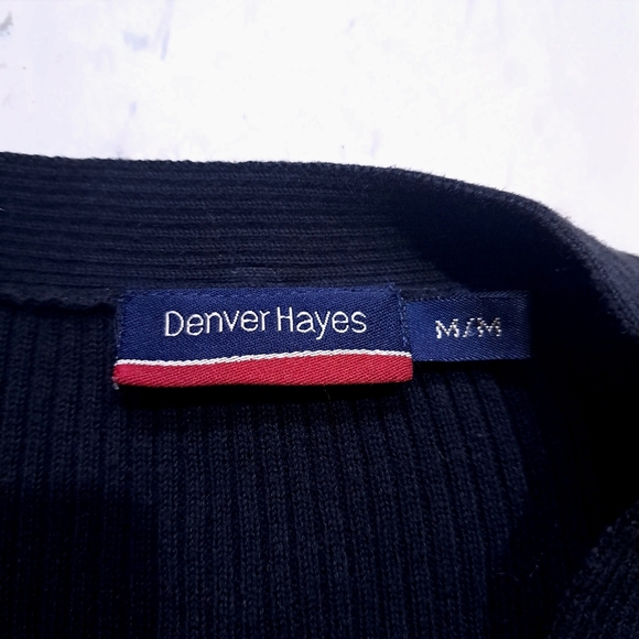 Denver hayes | Black long sleeved Ribbed Knit Sweater with Tie Detail - Picture 6 of 8